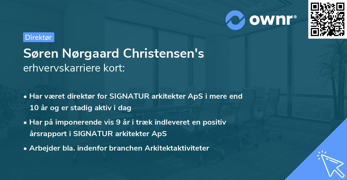 Søren Nørgaard Christensen's erhvervskarriere kort