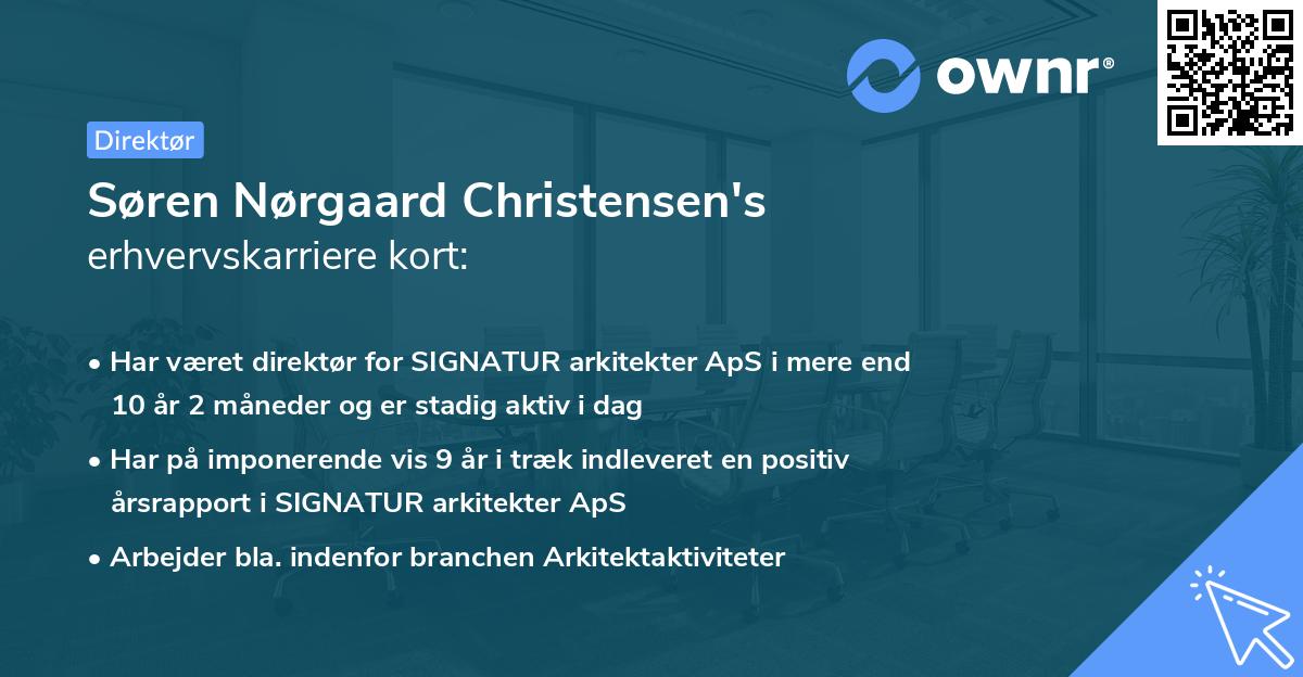 Søren Nørgaard Christensen's erhvervskarriere kort