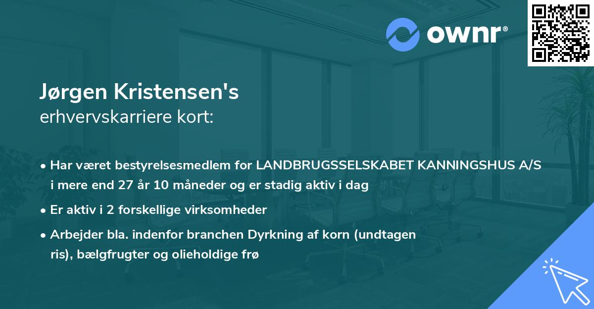 Jørgen Kristensen's erhvervskarriere kort