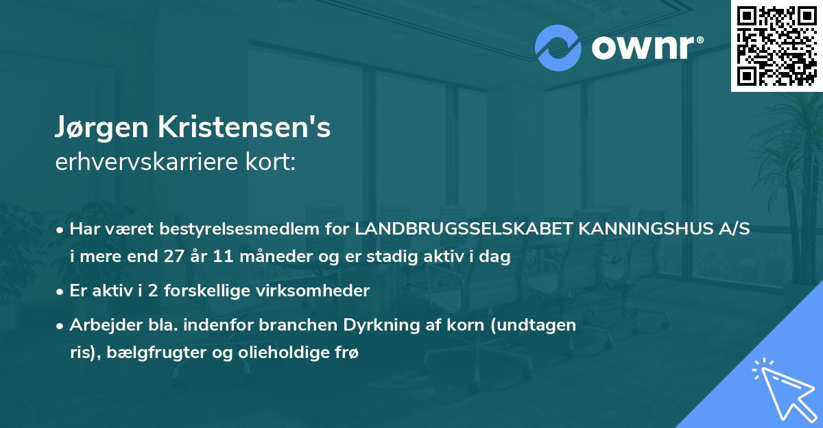 Jørgen Kristensen's erhvervskarriere kort