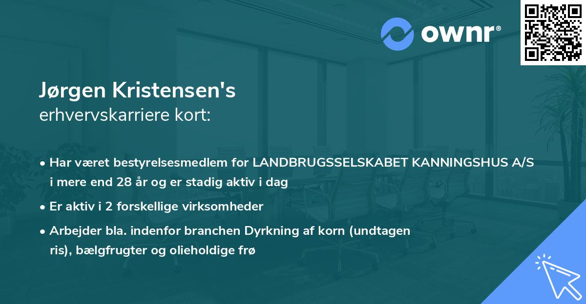 Jørgen Kristensen's erhvervskarriere kort