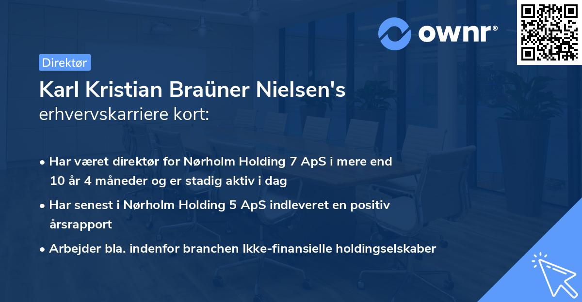 Karl Kristian Braüner Nielsen's erhvervskarriere kort