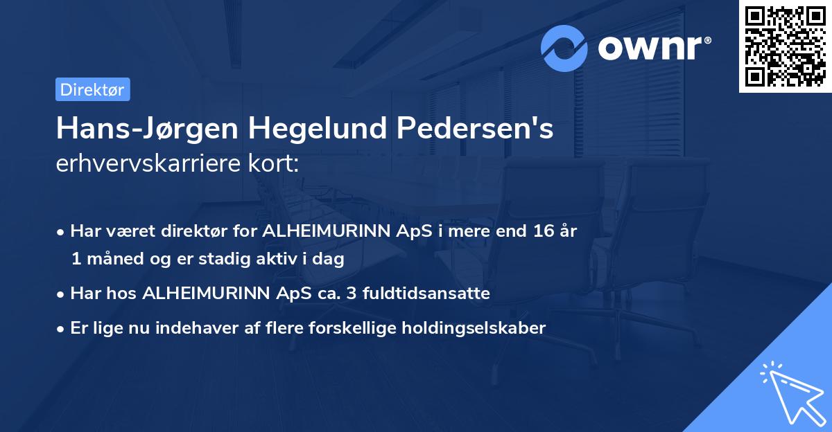 Hans-Jørgen Hegelund Pedersen's erhvervskarriere kort