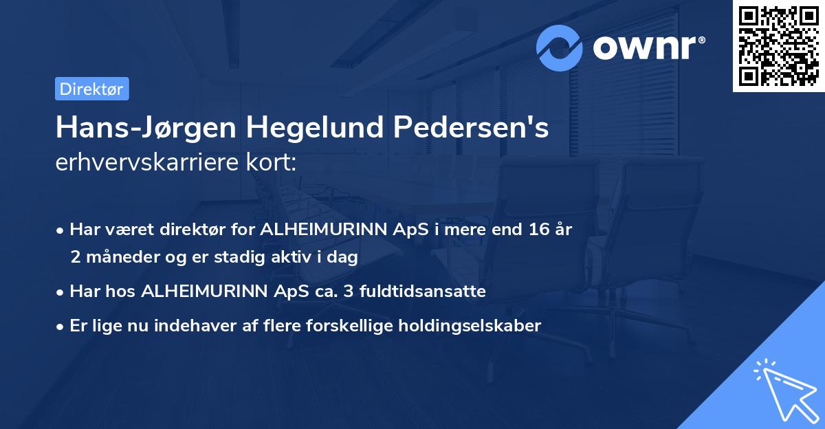 Hans-Jørgen Hegelund Pedersen's erhvervskarriere kort