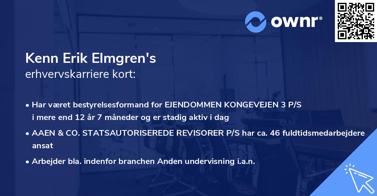 Kenn Erik Elmgren's erhvervskarriere kort