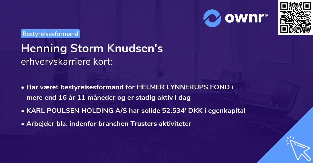 Henning Storm Knudsen's erhvervskarriere kort