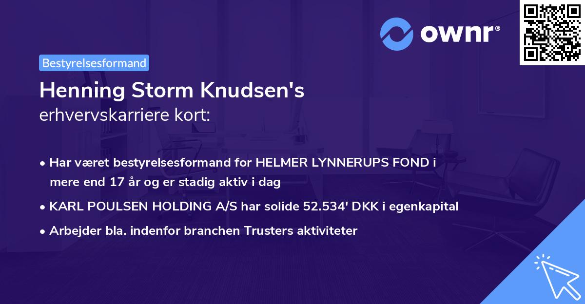 Henning Storm Knudsen's erhvervskarriere kort