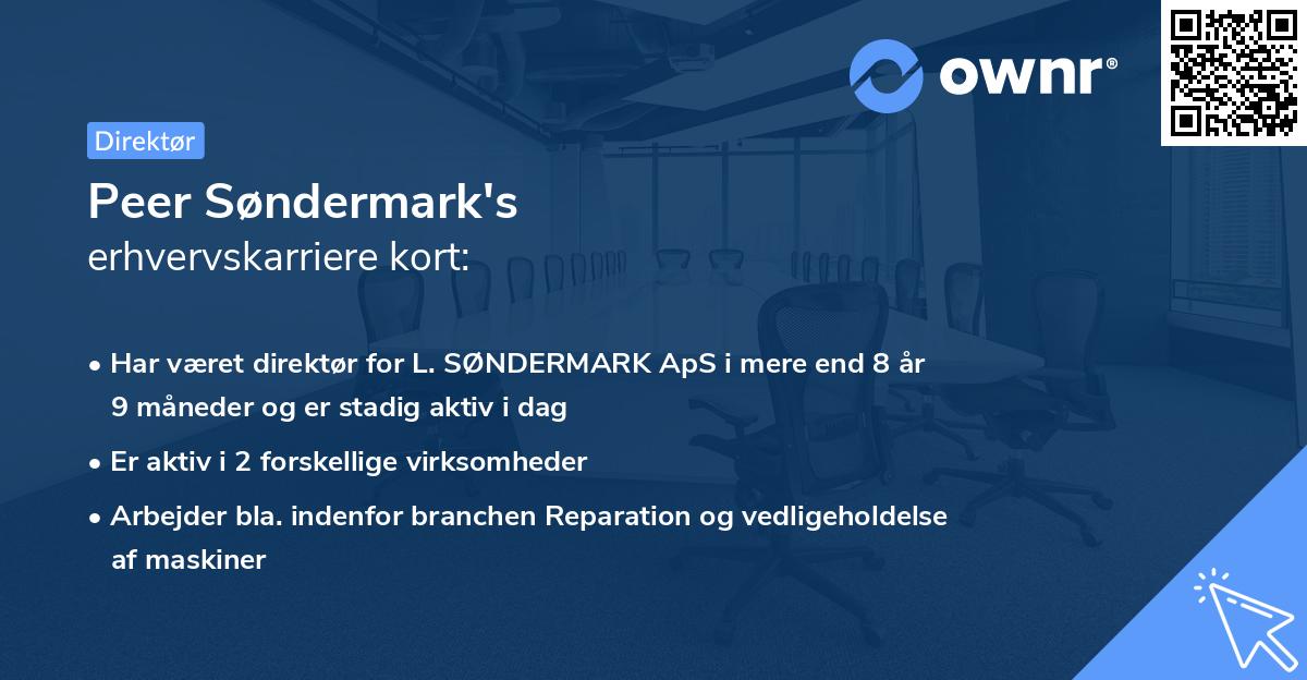 Peer Søndermark's erhvervskarriere kort