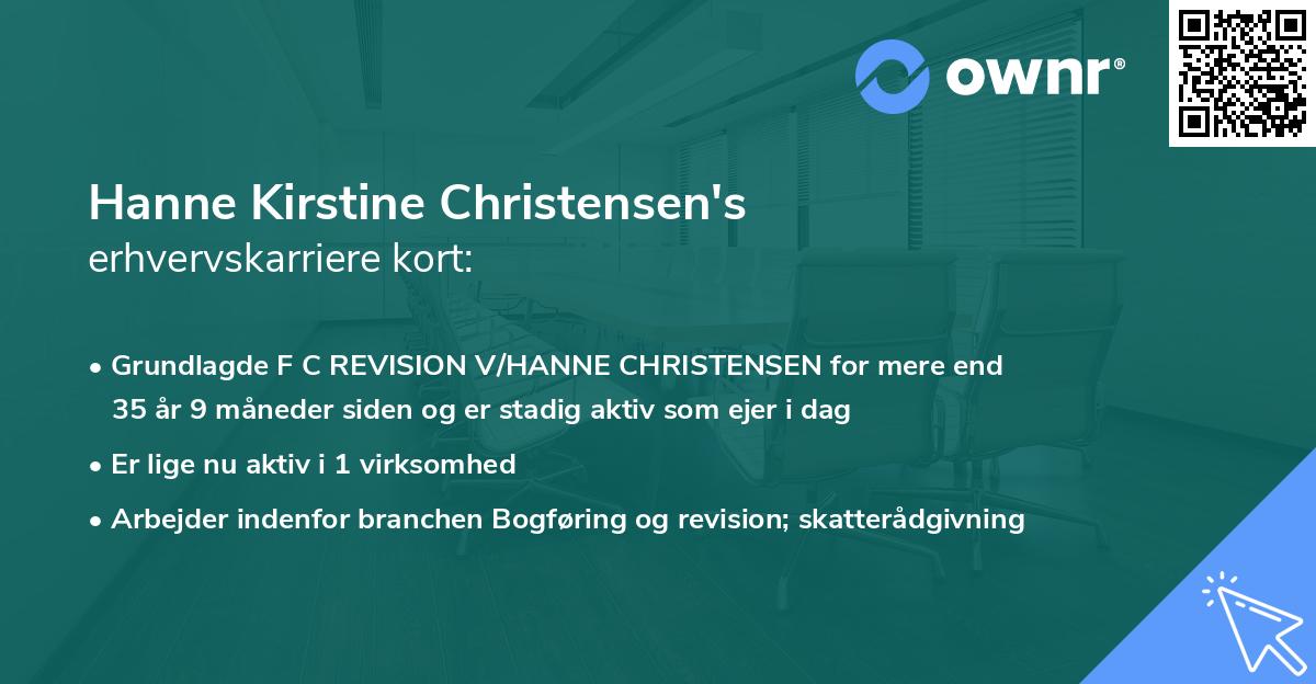 Hanne Kirstine Christensen's erhvervskarriere kort