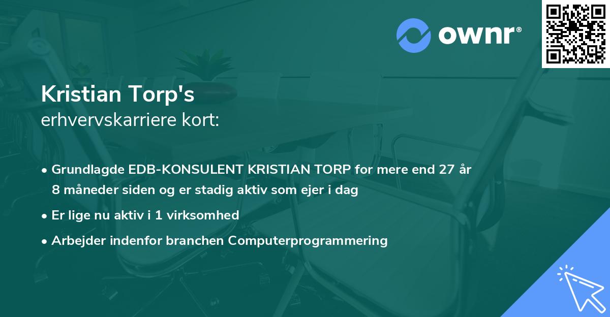 Kristian Torp's erhvervskarriere kort