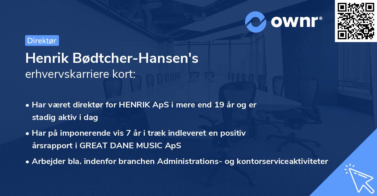 Henrik Bødtcher-Hansen's erhvervskarriere kort