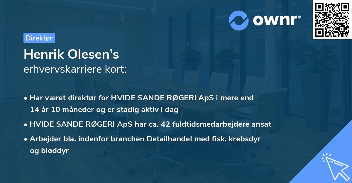 Henrik Olesen's erhvervskarriere kort