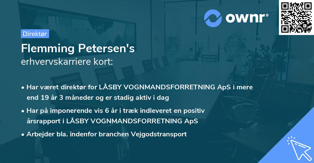 Flemming Petersen's erhvervskarriere kort