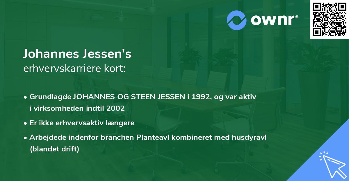Johannes Jessen's erhvervskarriere kort