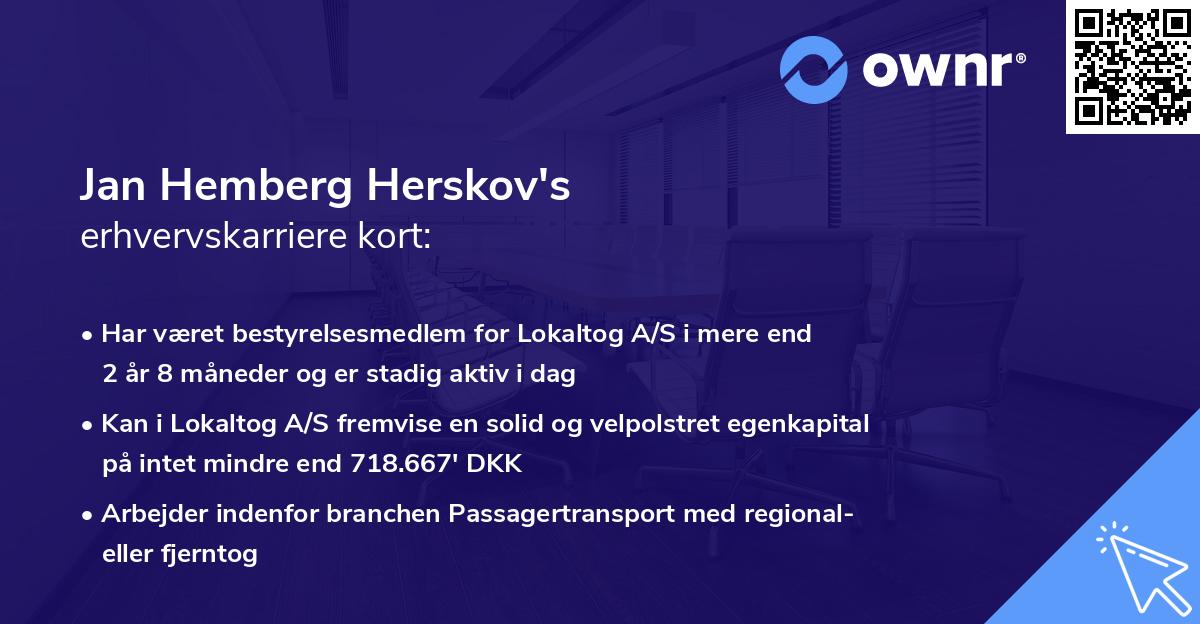 Jan Hemberg Herskov's erhvervskarriere kort