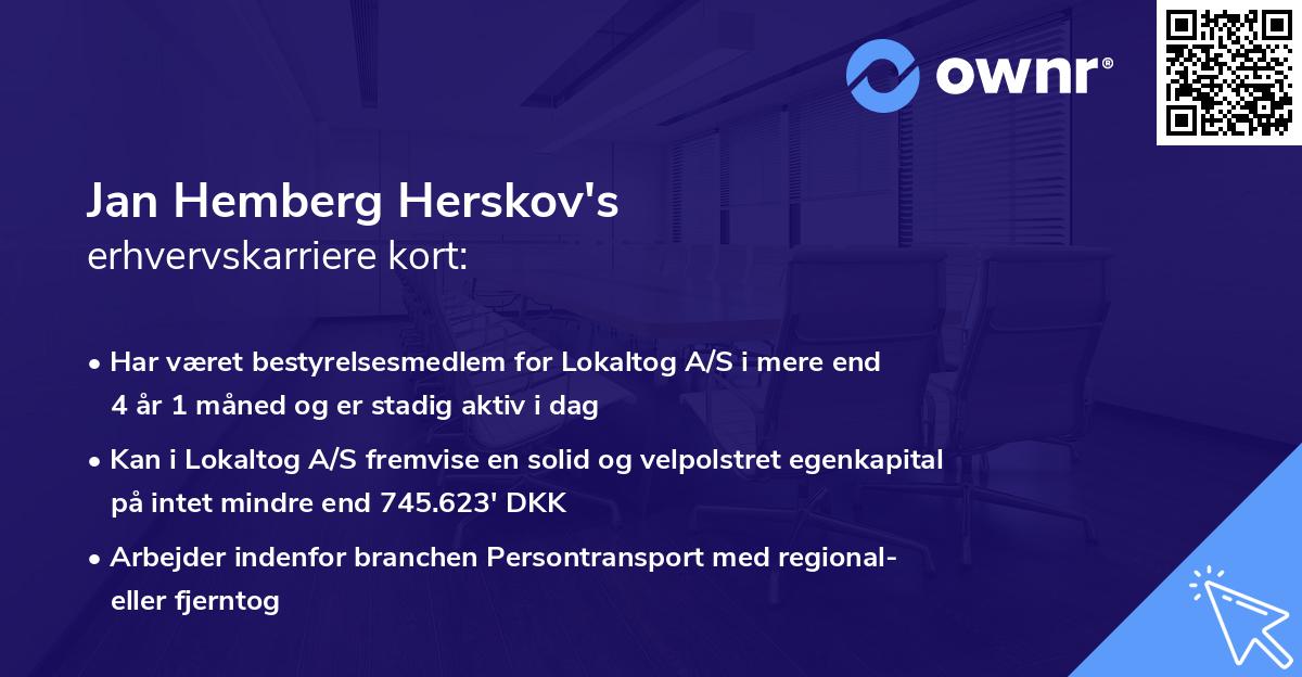 Jan Hemberg Herskov's erhvervskarriere kort