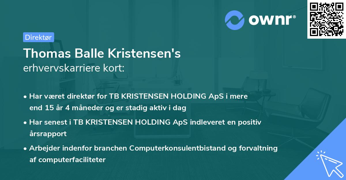 Thomas Balle Kristensen's erhvervskarriere kort