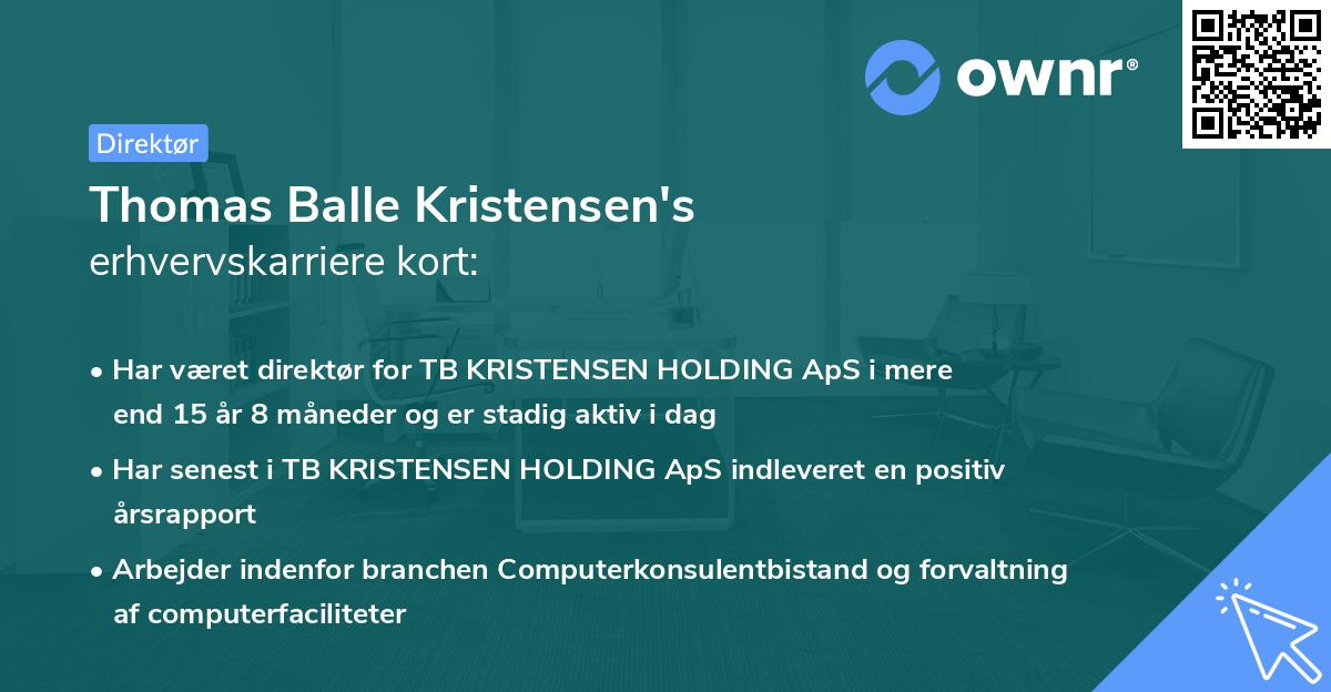 Thomas Balle Kristensen's erhvervskarriere kort