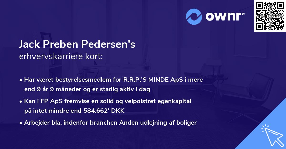 Jack Preben Pedersen's erhvervskarriere kort