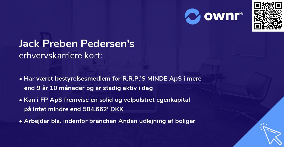 Jack Preben Pedersen's erhvervskarriere kort