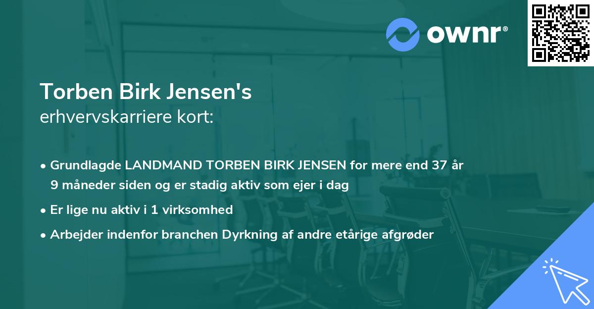 Torben Birk Jensen's erhvervskarriere kort