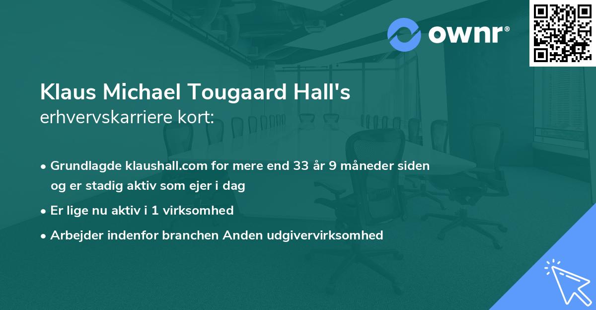 Klaus Michael Tougaard Hall's erhvervskarriere kort