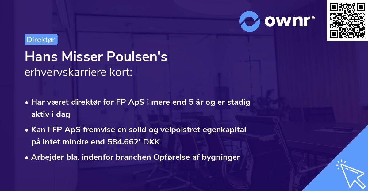Hans Misser Poulsen's erhvervskarriere kort