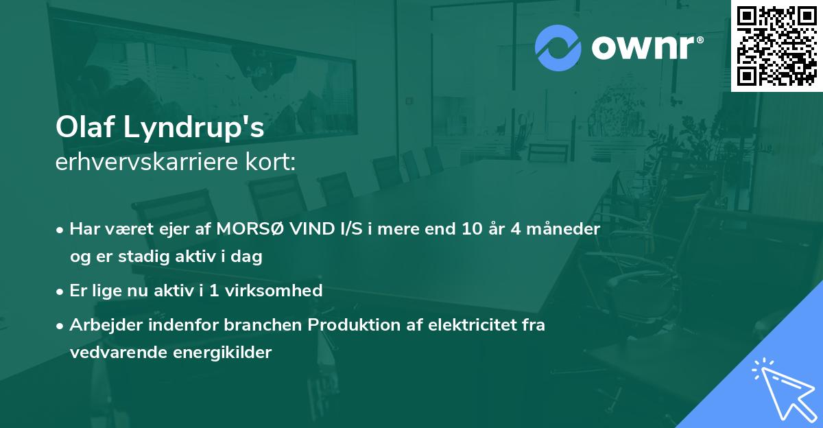 Olaf Lyndrup's erhvervskarriere kort