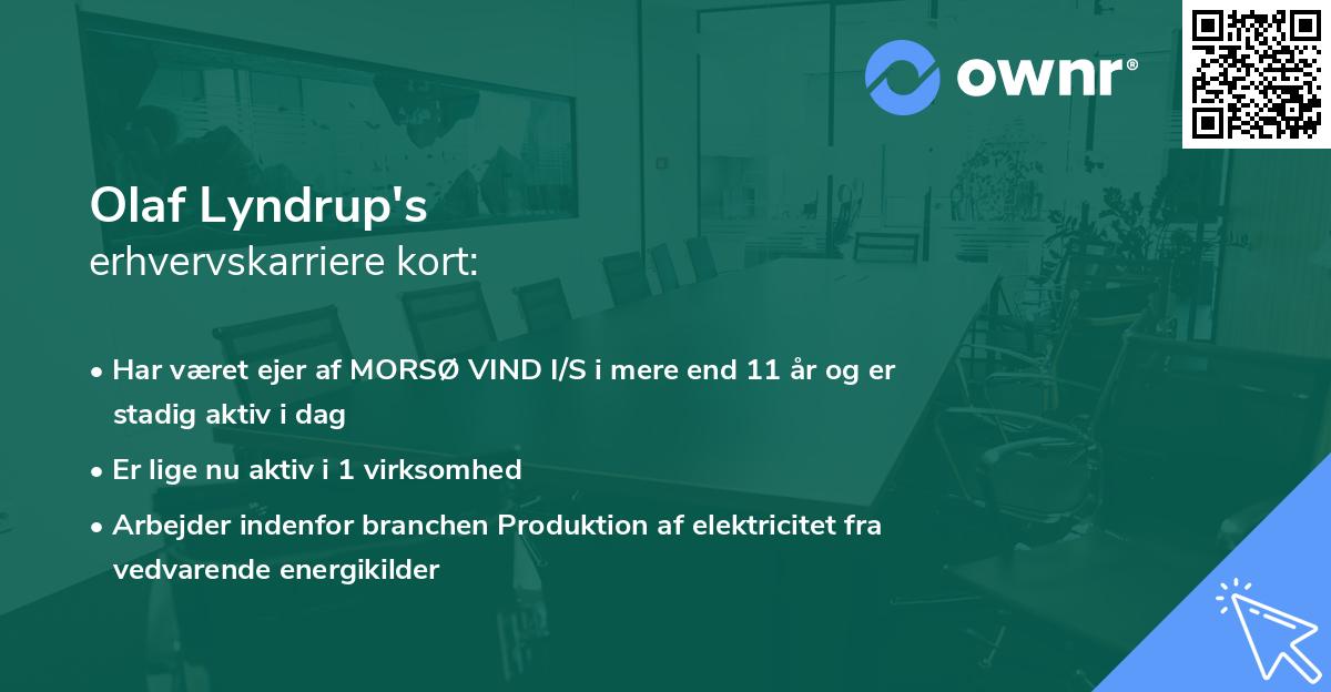 Olaf Lyndrup's erhvervskarriere kort