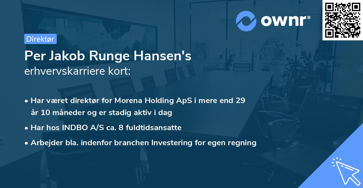 Per Jakob Runge Hansen's erhvervskarriere kort