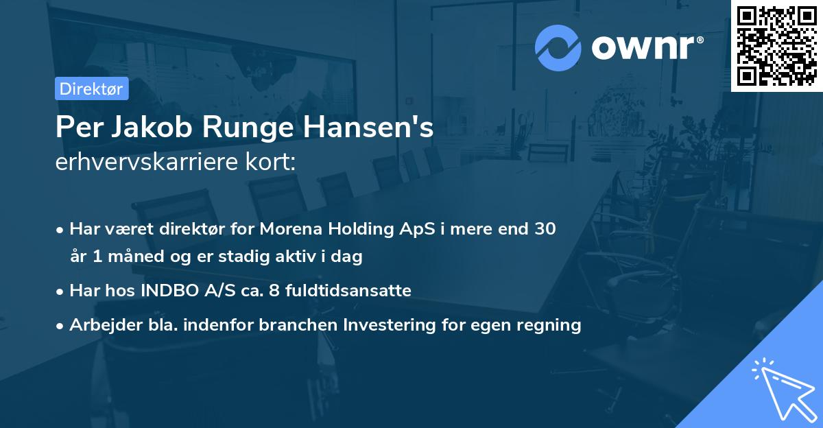 Per Jakob Runge Hansen's erhvervskarriere kort