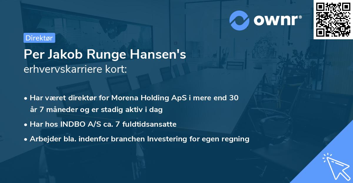 Per Jakob Runge Hansen's erhvervskarriere kort