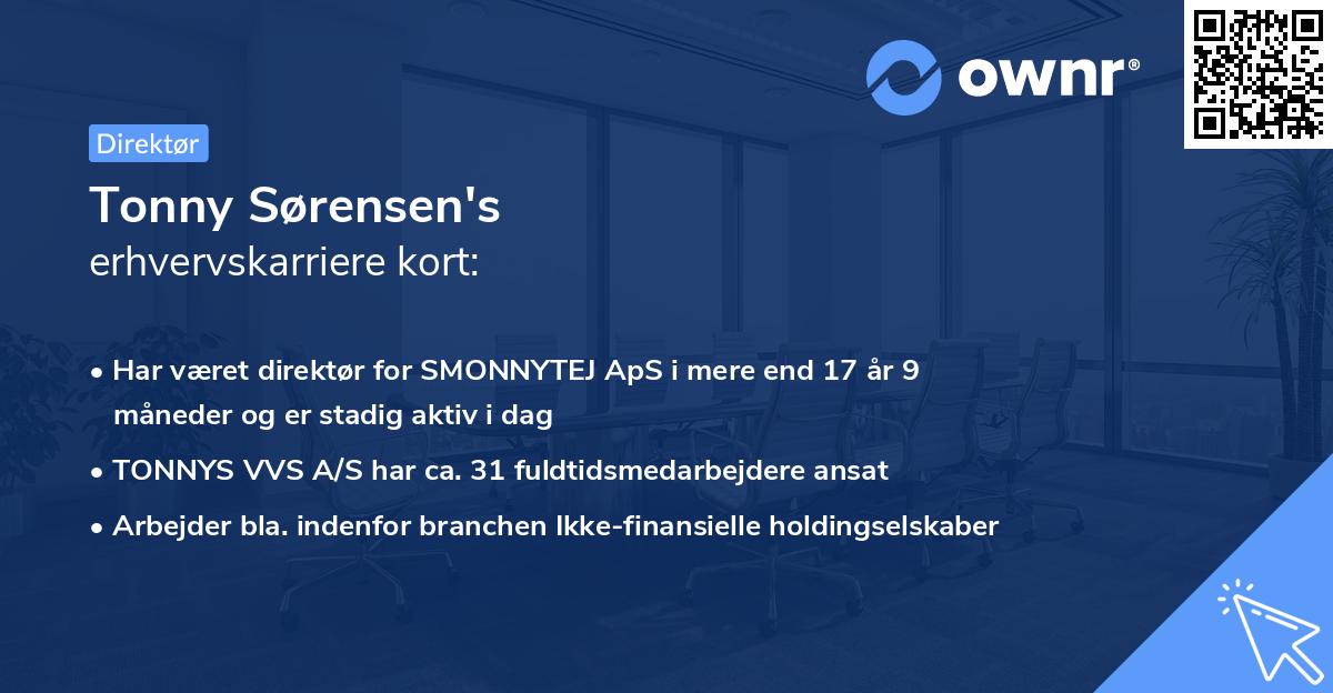 Tonny Sørensen's erhvervskarriere kort
