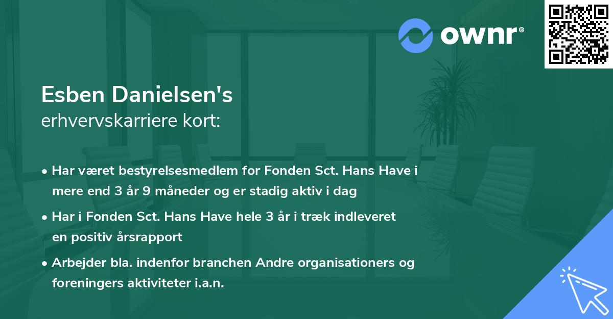 Esben Danielsen's erhvervskarriere kort