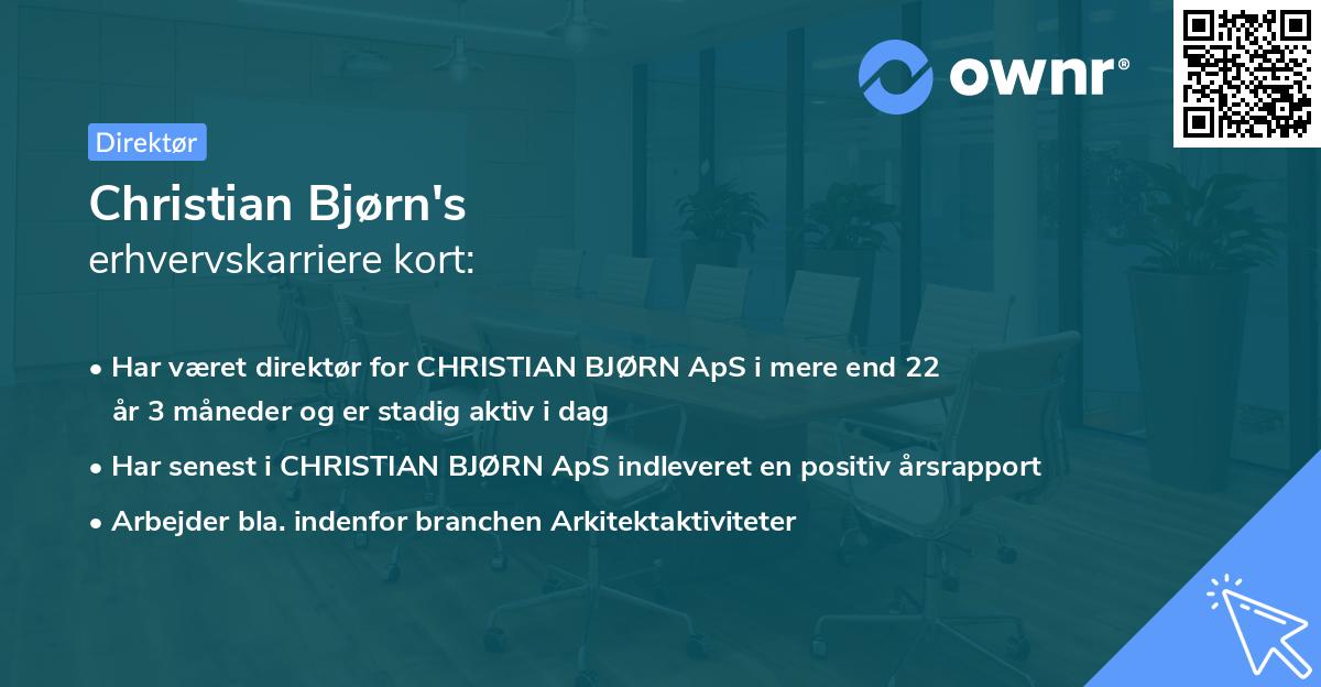 Christian Bjørn's erhvervskarriere kort