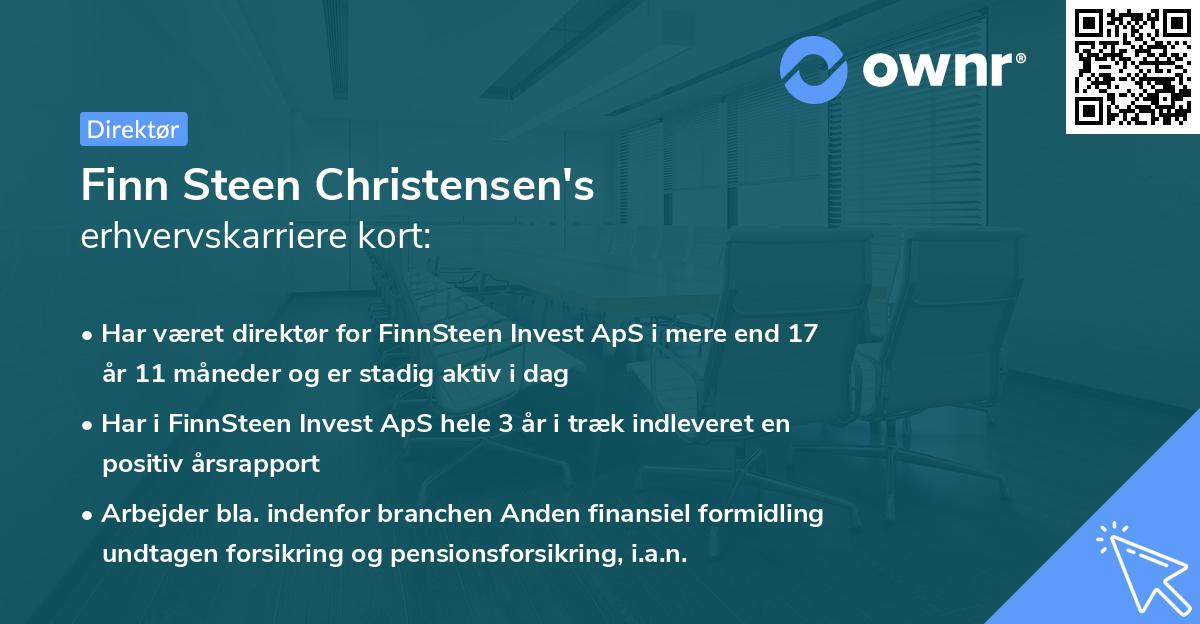 Finn Steen Christensen's erhvervskarriere kort