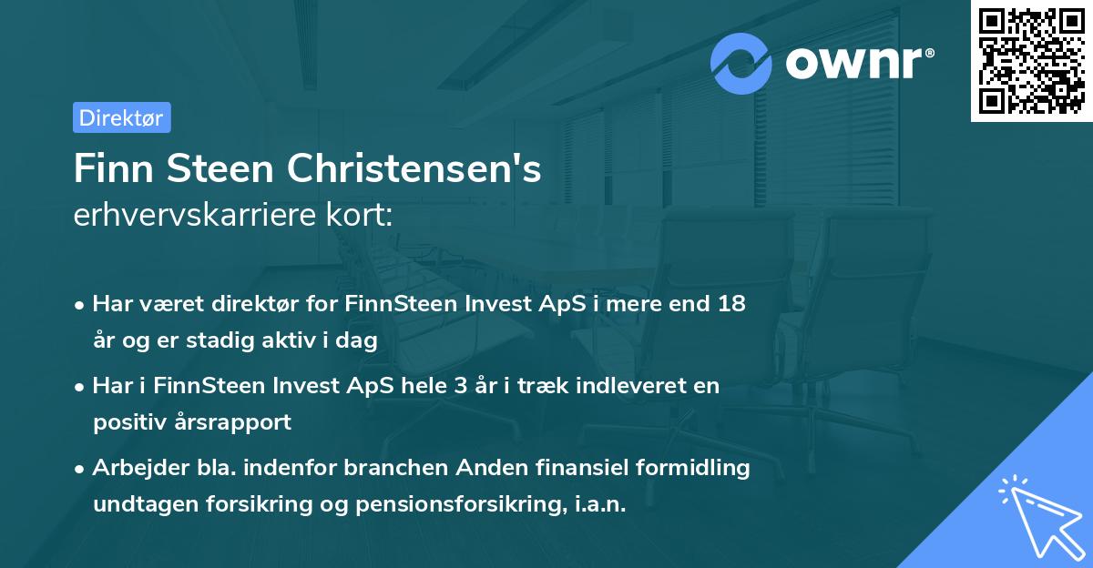 Finn Steen Christensen's erhvervskarriere kort