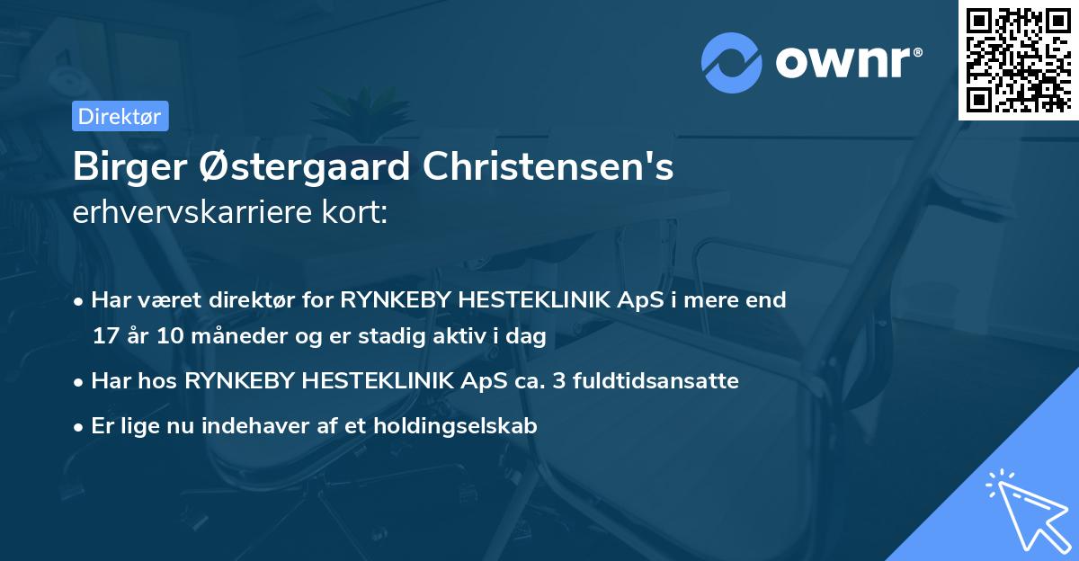 Birger Østergaard Christensen's erhvervskarriere kort