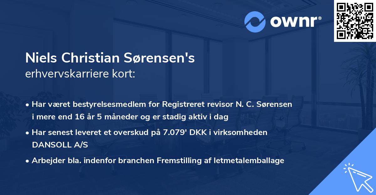 Niels Christian Sørensen's erhvervskarriere kort