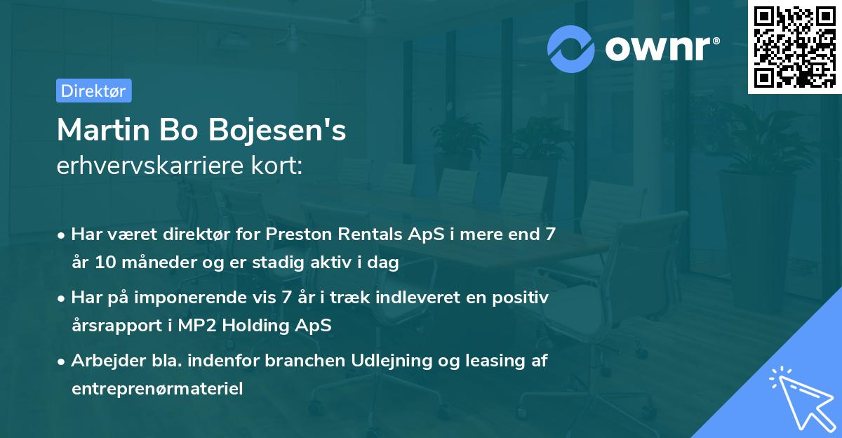 Martin Bo Bojesen's erhvervskarriere kort