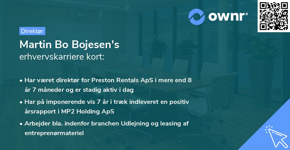 Martin Bo Bojesen's erhvervskarriere kort