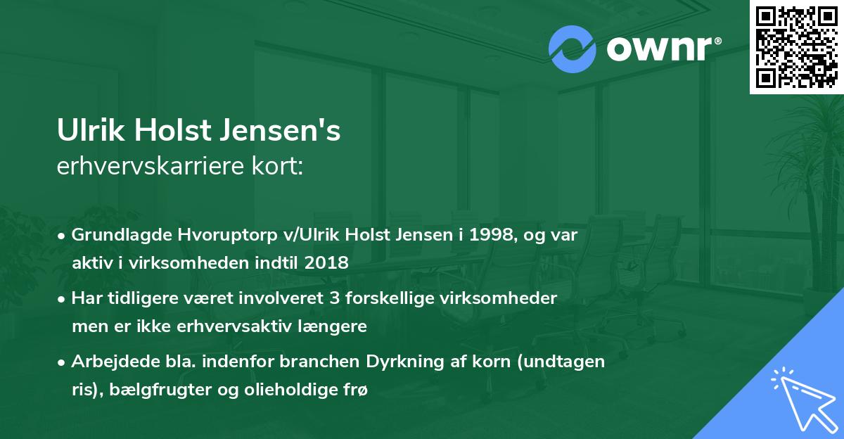 Ulrik Holst Jensen's erhvervskarriere kort