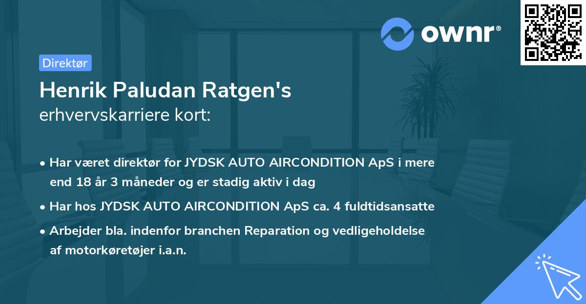 Henrik Paludan Ratgen's erhvervskarriere kort