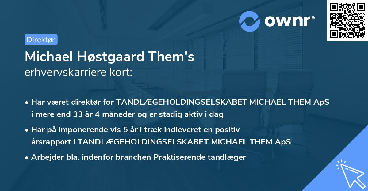 Michael Høstgaard Them's erhvervskarriere kort