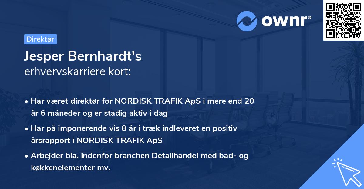 Jesper Bernhardt's erhvervskarriere kort