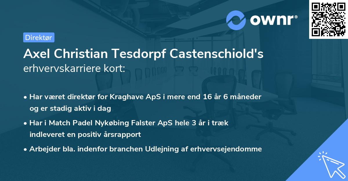 Axel Christian Tesdorpf Castenschiold's erhvervskarriere kort