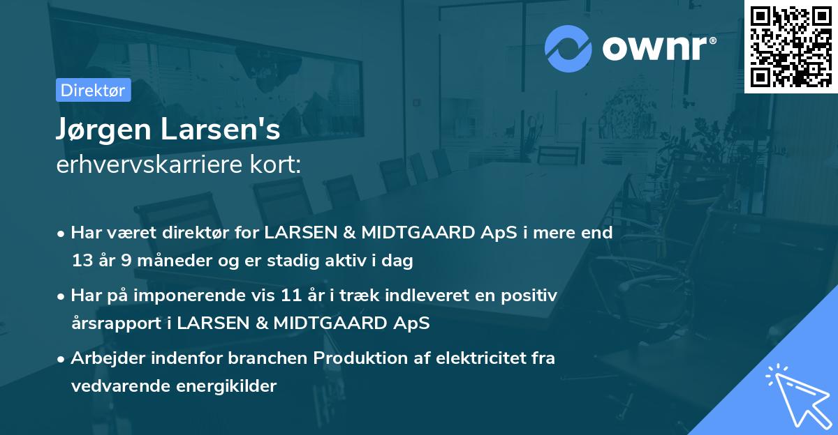 Jørgen Larsen's erhvervskarriere kort