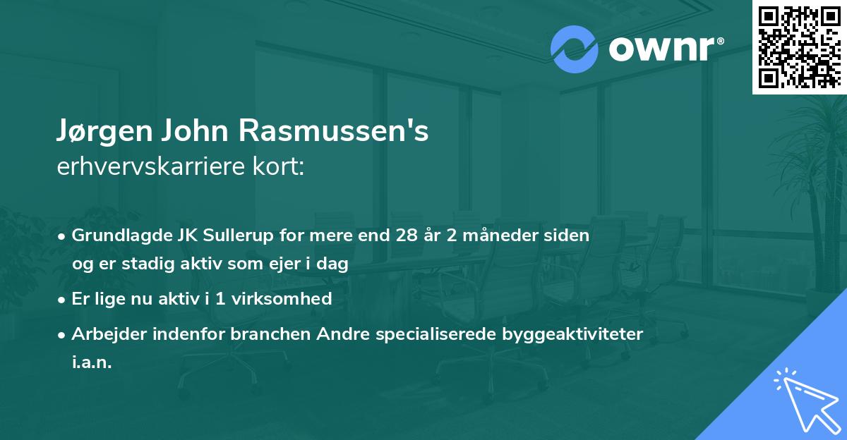 Jørgen John Rasmussen's erhvervskarriere kort