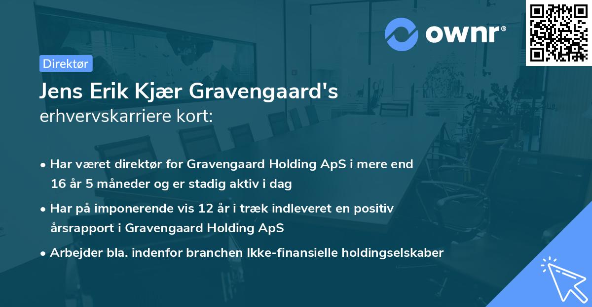 Jens Erik Kjær Gravengaard's erhvervskarriere kort