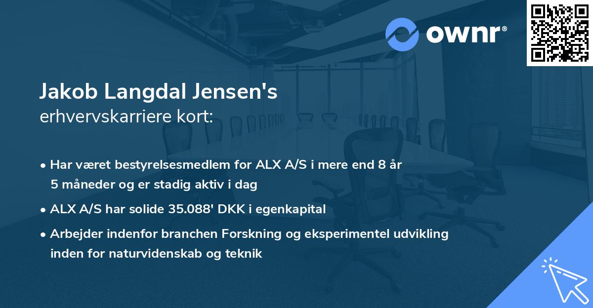 Jakob Langdal Jensen's erhvervskarriere kort
